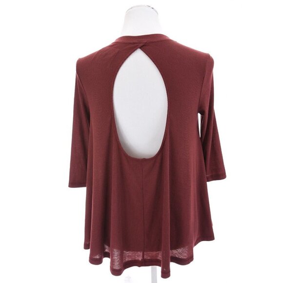 By Together You and I Womens Ribbed Oversized Babydoll Swing Top Pink Red Sz S - Picture 4 of 6